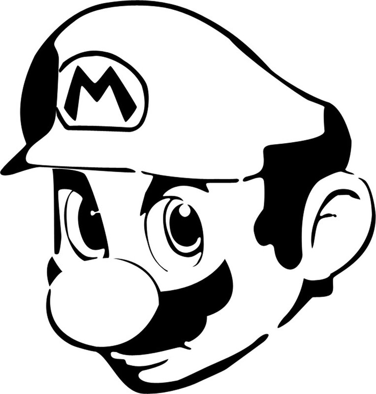 Mario character head outline