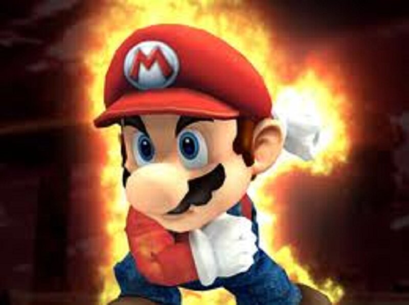 Mario Character in Flames