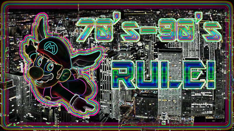 Mario Character in Neon Style