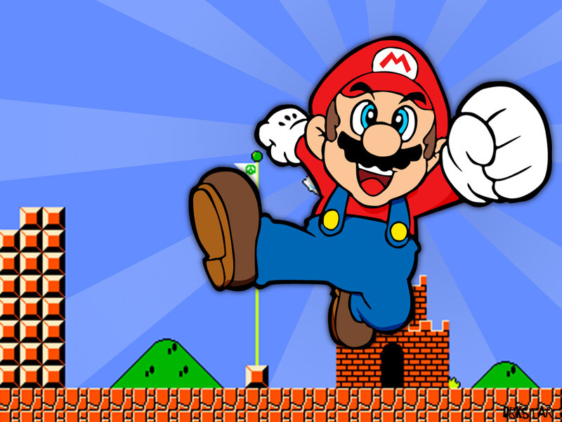 Mario Character Jumping — Blue