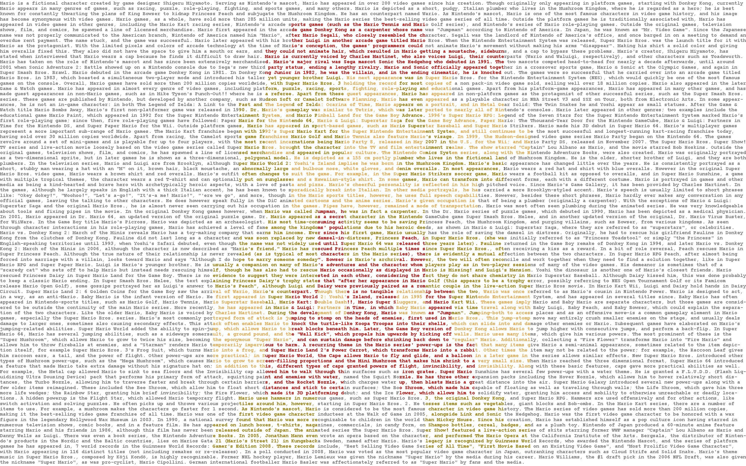 Mario character profile