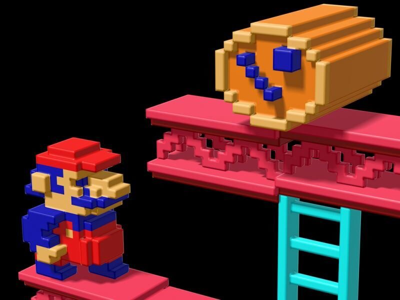 Mario Character with Question Block