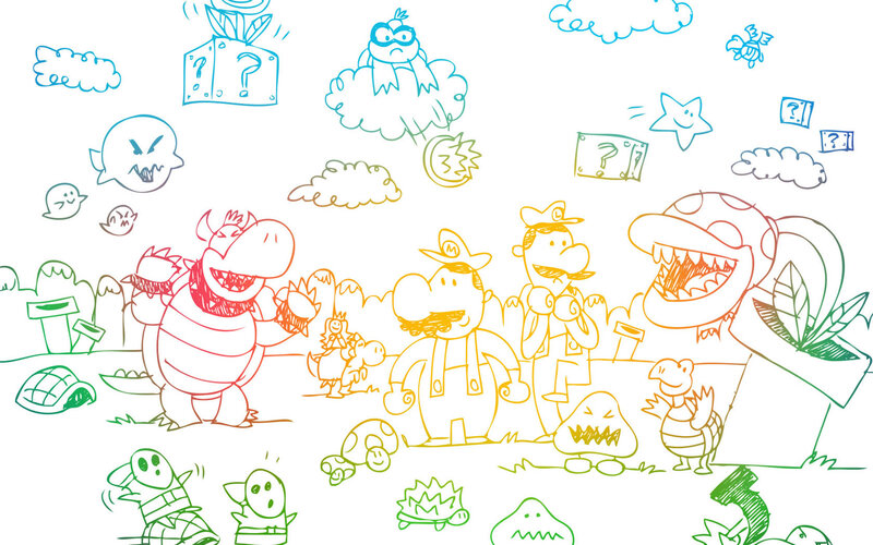 Mario characters doodle