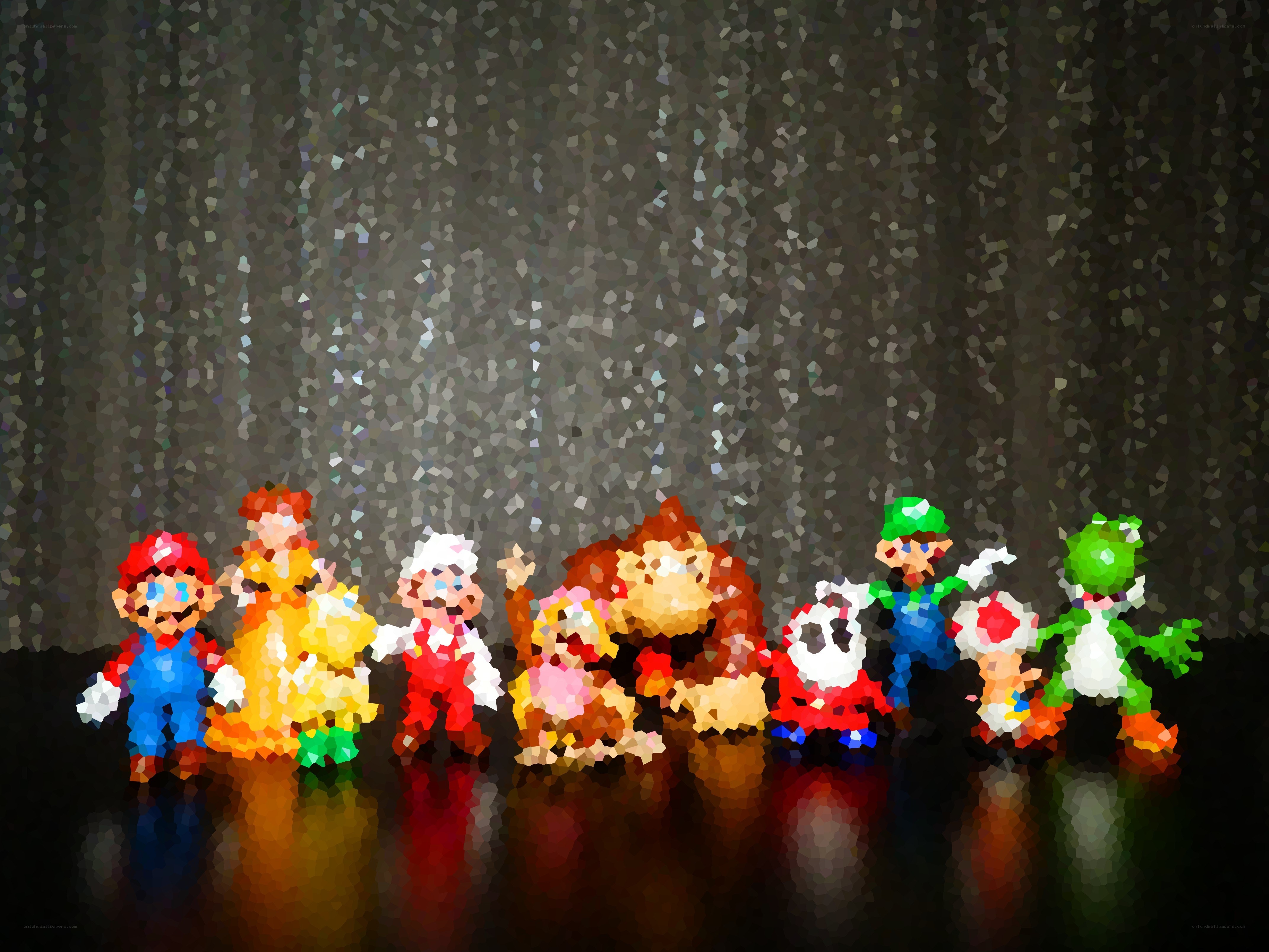 Mario characters in pixel art