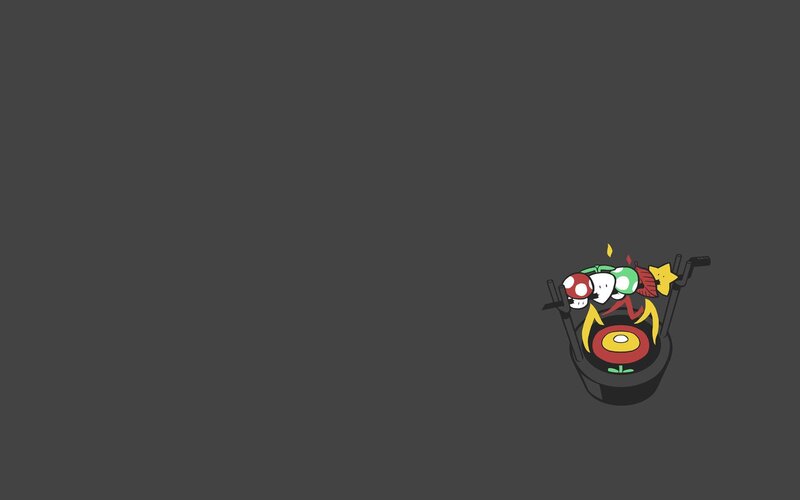 Mario characters on a turntable