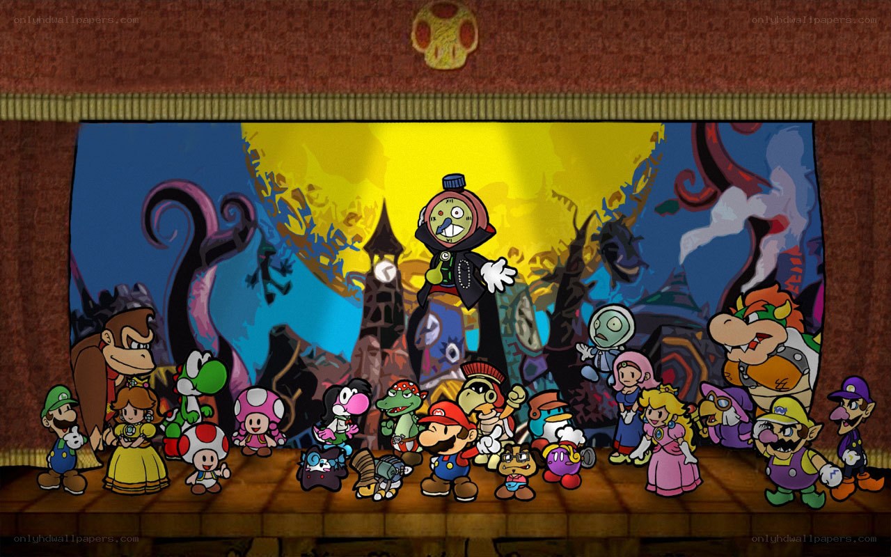 Mario characters on stage