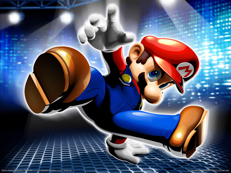 Mario Dancing on Stage — Blue, Dramatic