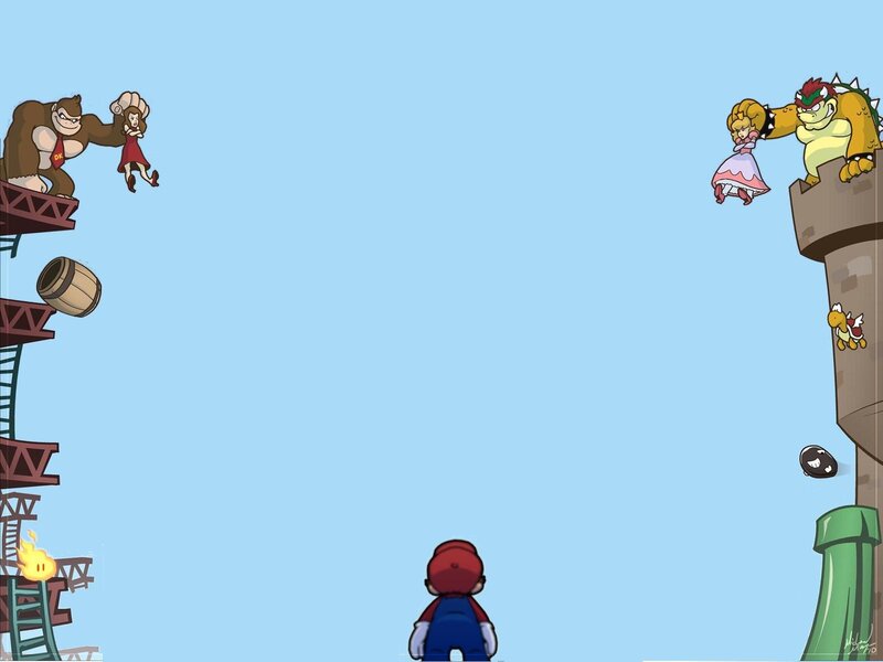 Mario Facing Two Villains