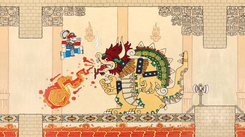 Mario Fighting a Dragon