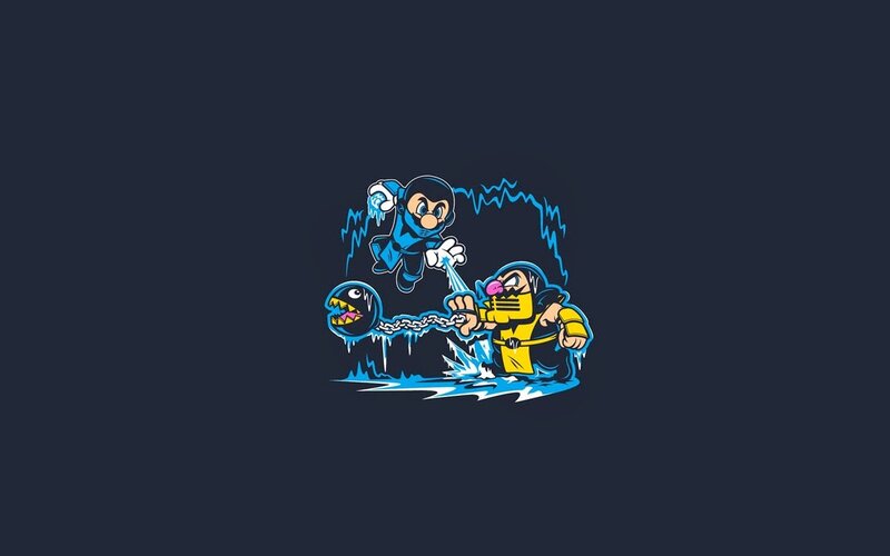 Mario Fighting a Goomba