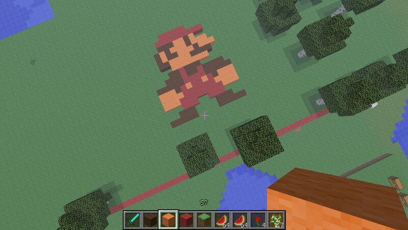 Mario Figure in Grass