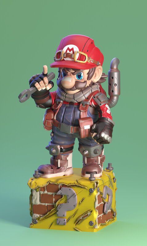 Mario Figure on Block