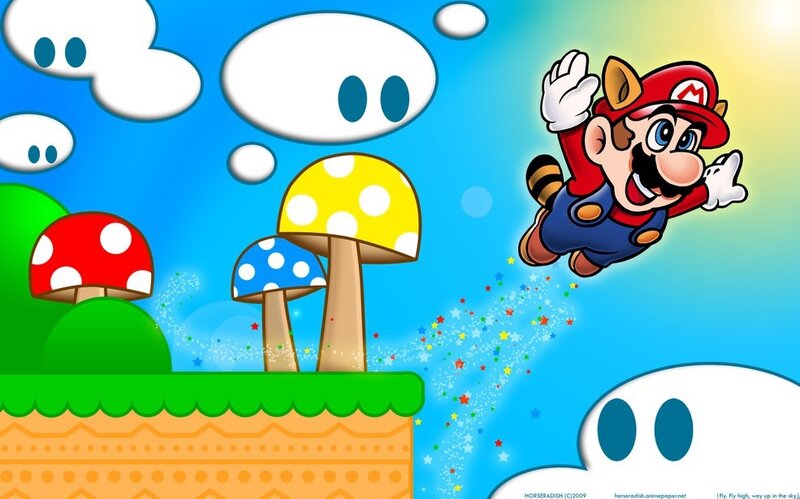 Mario Flying in Sky