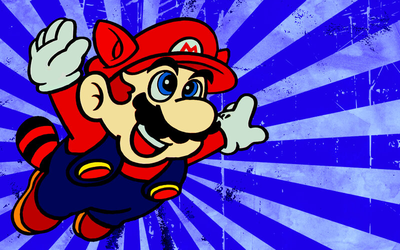 Mario flying through space