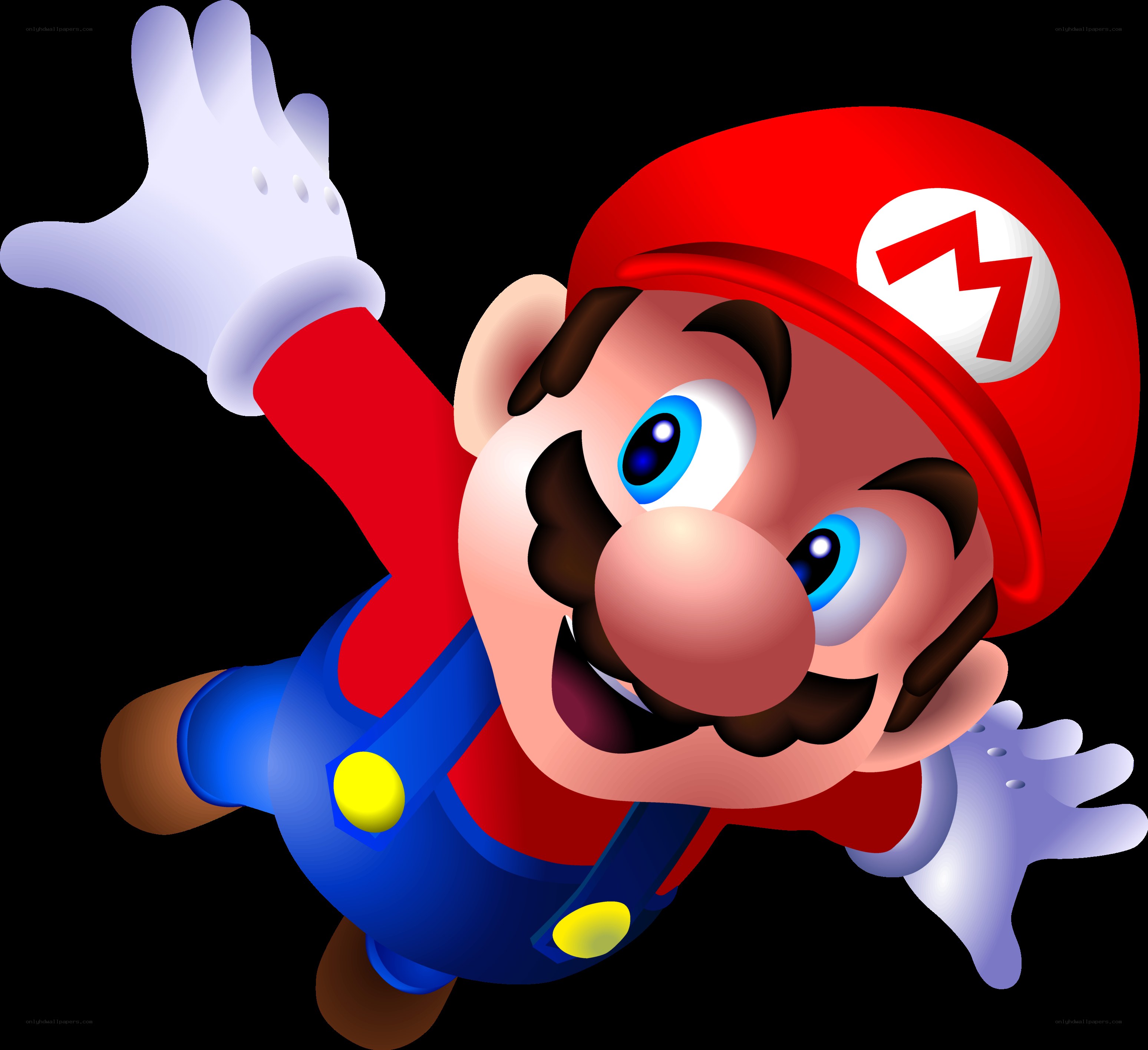 Mario flying through the air