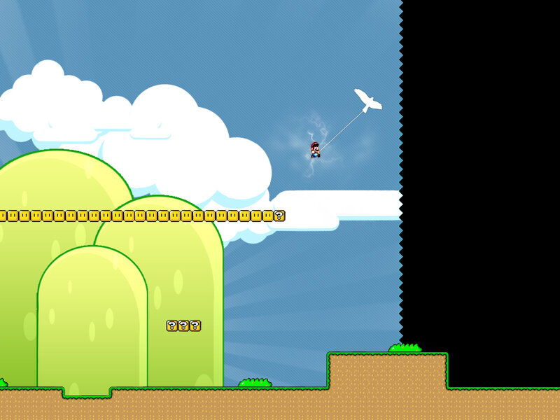 Mario flying with a bird