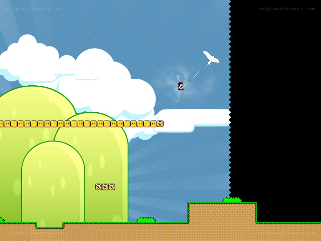 Mario flying with a bird