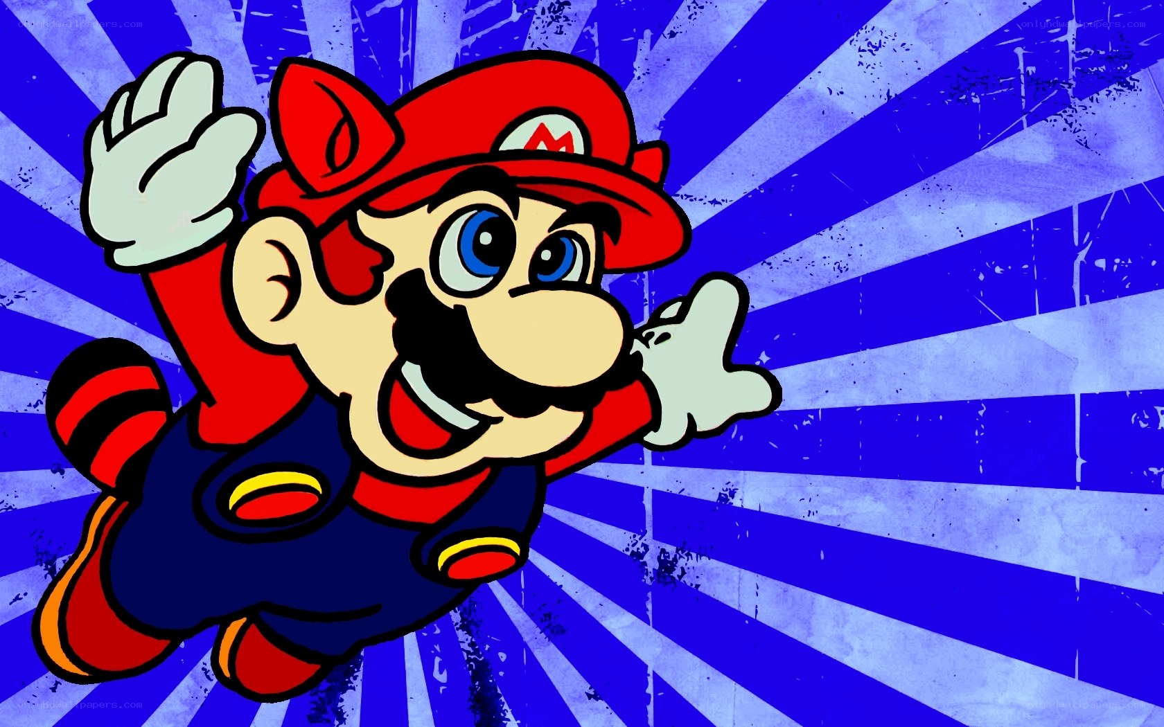 Mario flying with joy