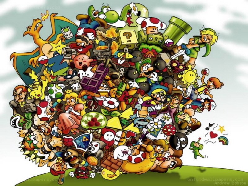 Mario franchise character collage