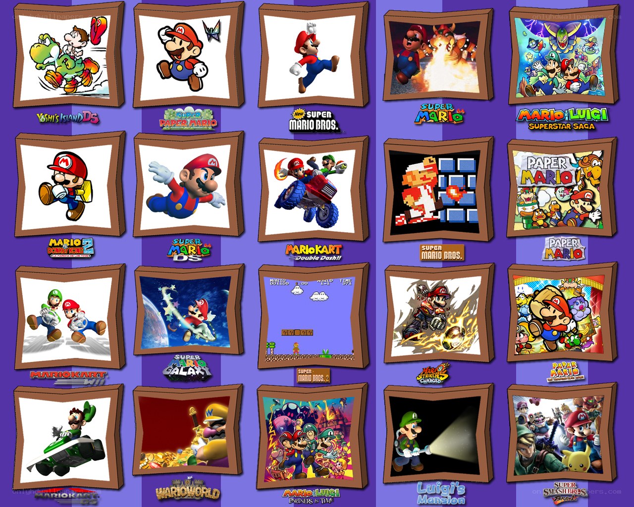 Mario franchise game covers collage