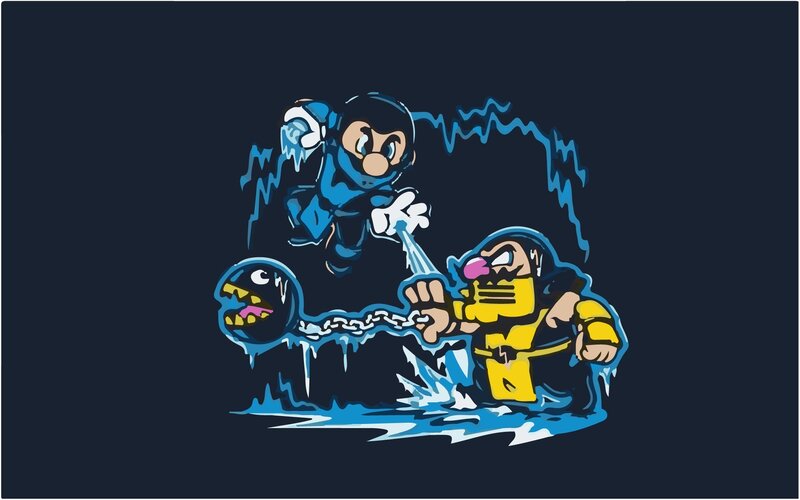 Mario Freezing Enemies — Blue