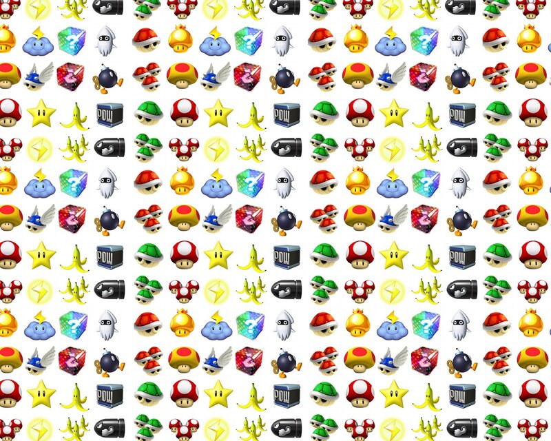 Mario game icons pattern