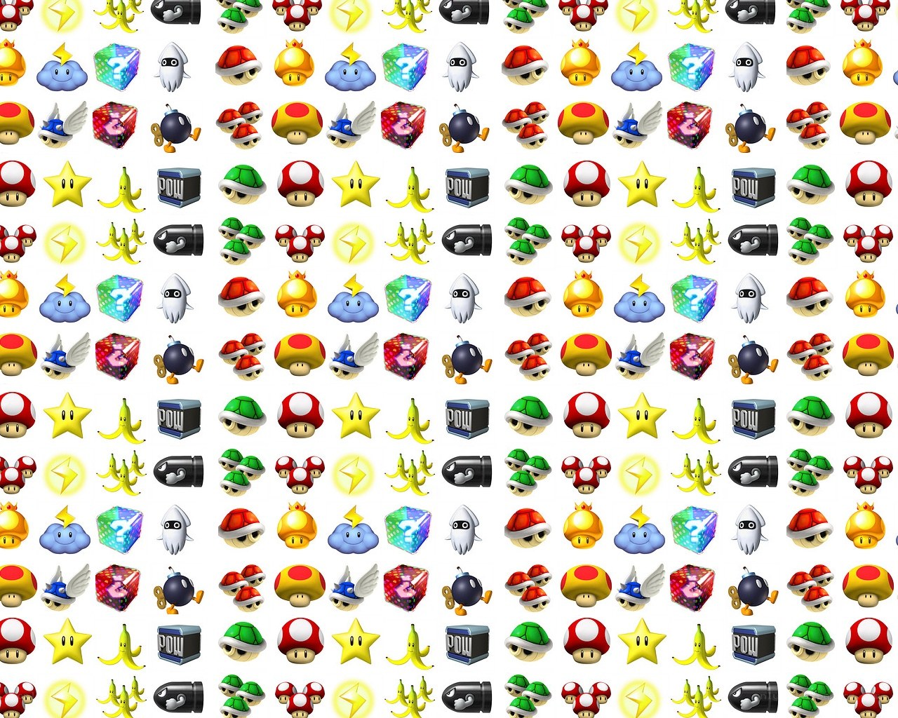 Mario game icons pattern