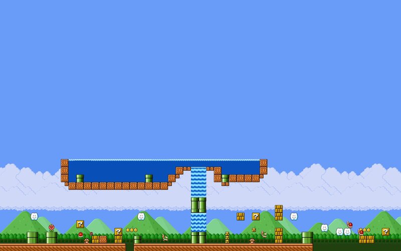 Mario Game Level — Blue, Playful, Afternoon