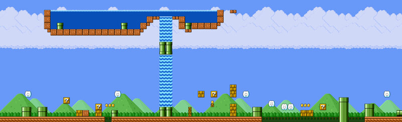 Mario Game Level — Blue, Playful, Morning