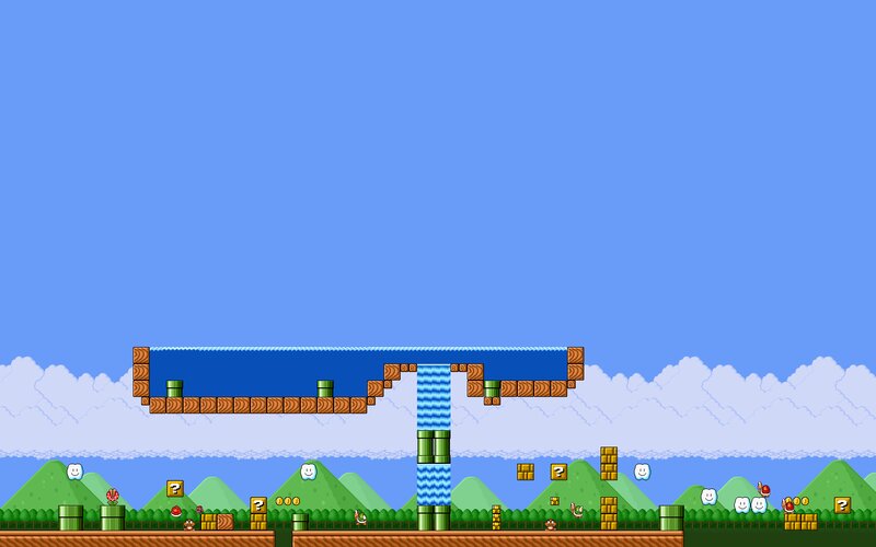 Mario Game Level — Blue, Playful