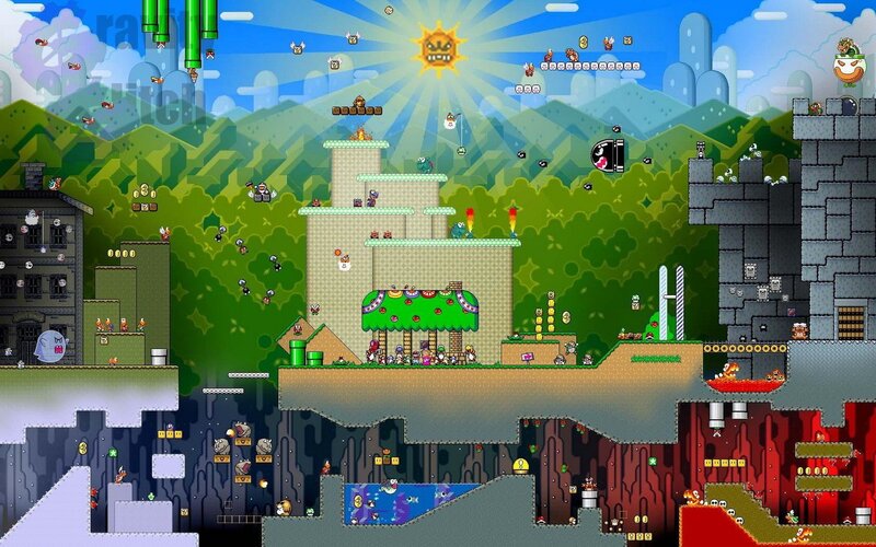 Mario Game Level — Green, Chaotic