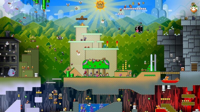 Mario Game Level — Green, Playful