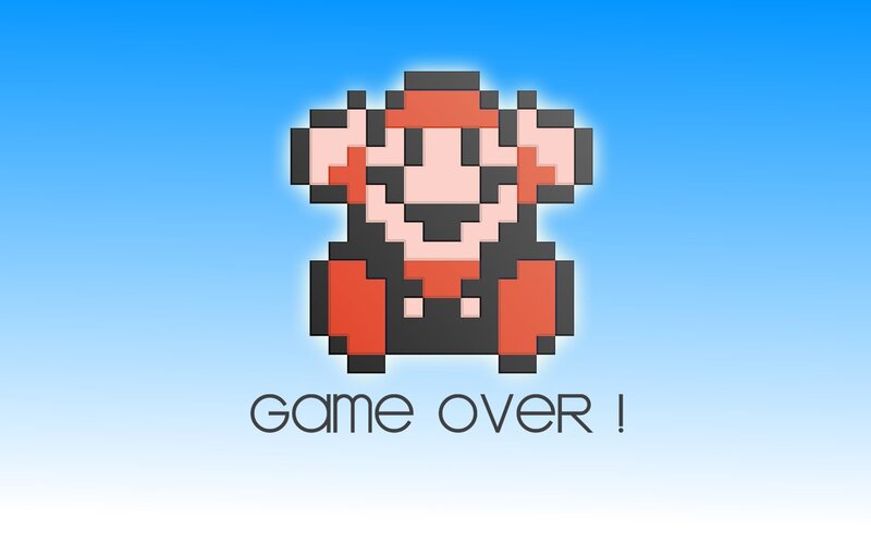 Mario game over screen