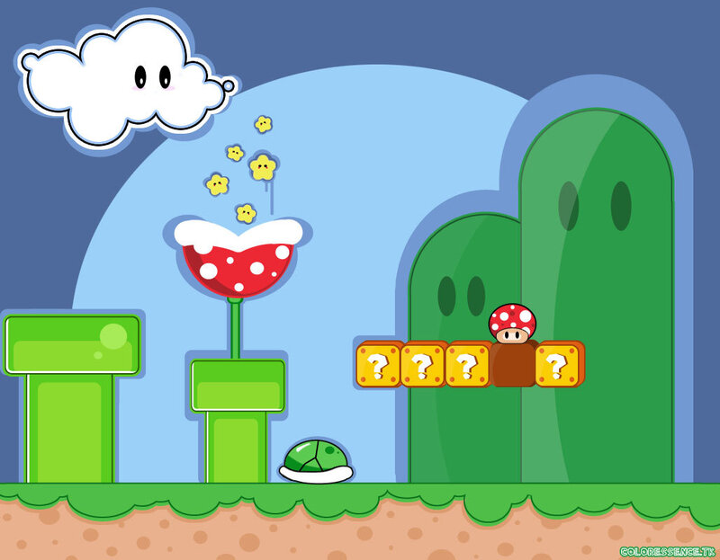 Mario game scene with Piranha Plant