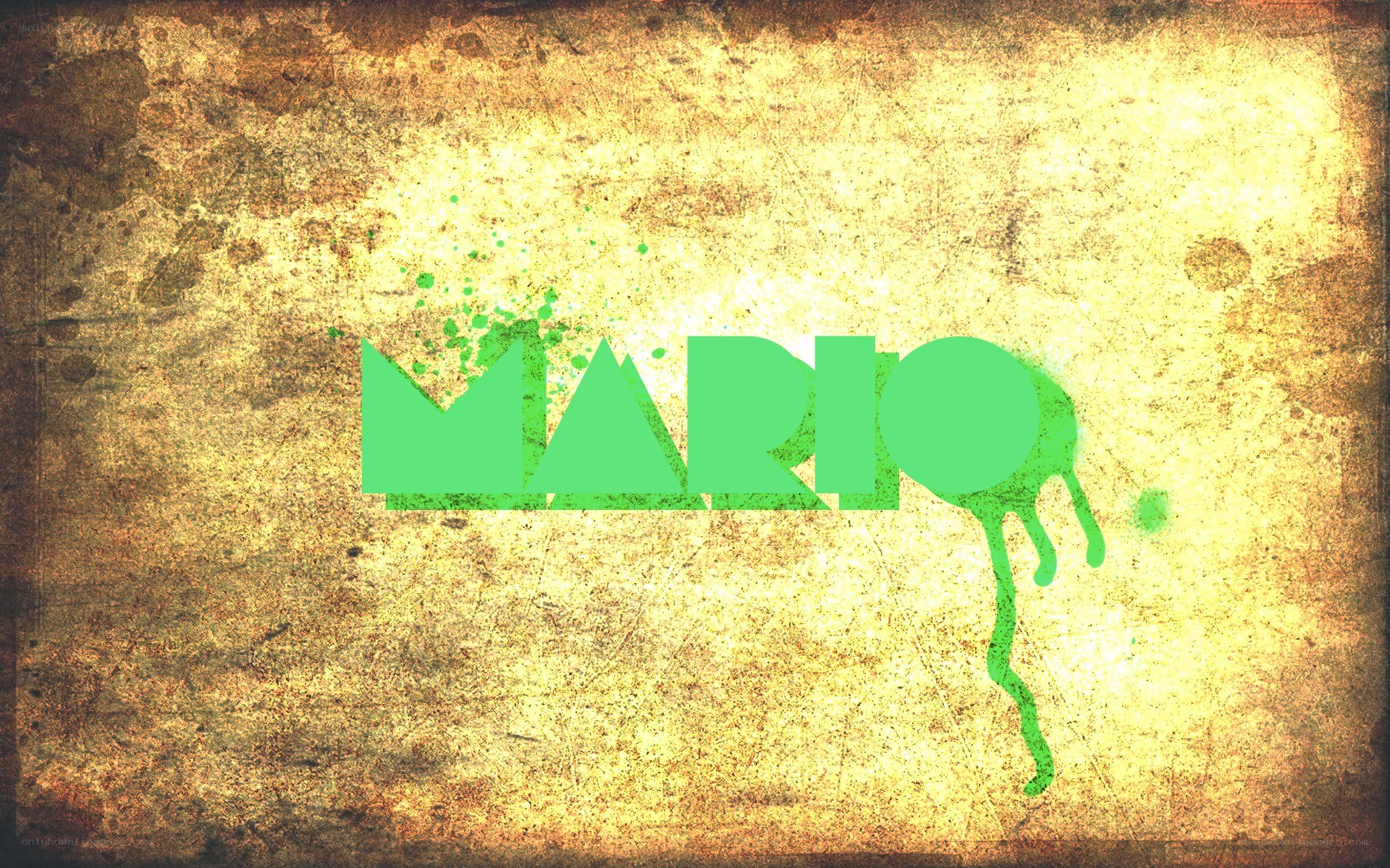Mario graffiti art on grunge background