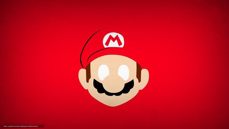 Mario head on red background