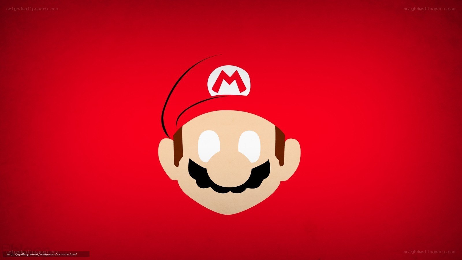 Mario head on red background