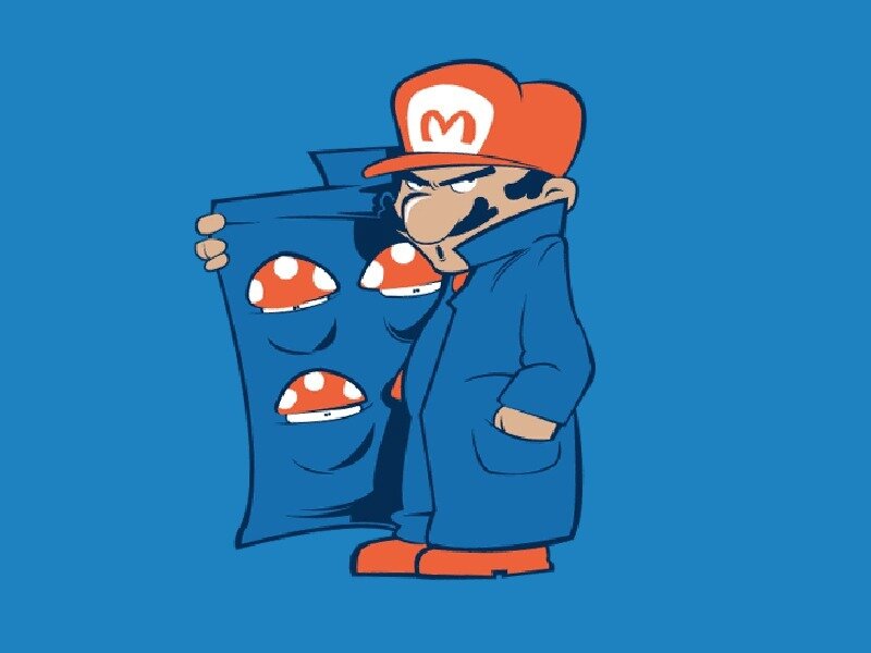 Mario Holding a Bag