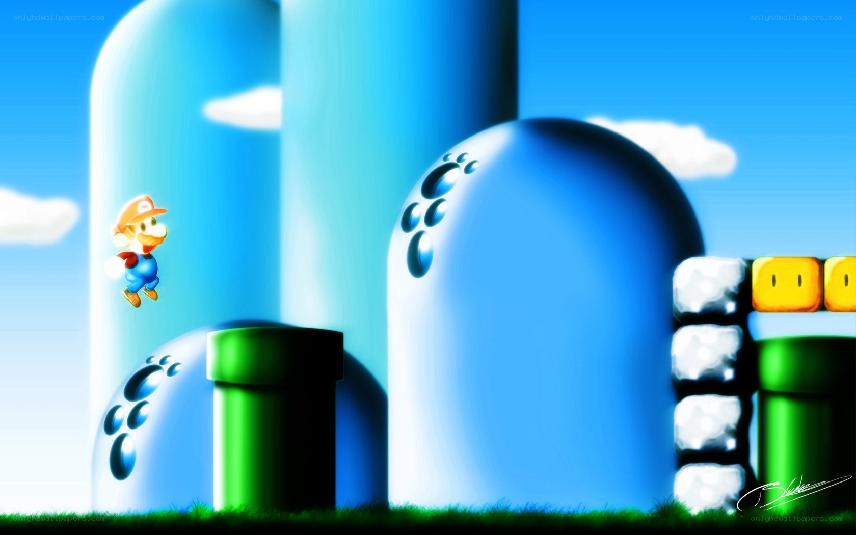 Mario in a blue world