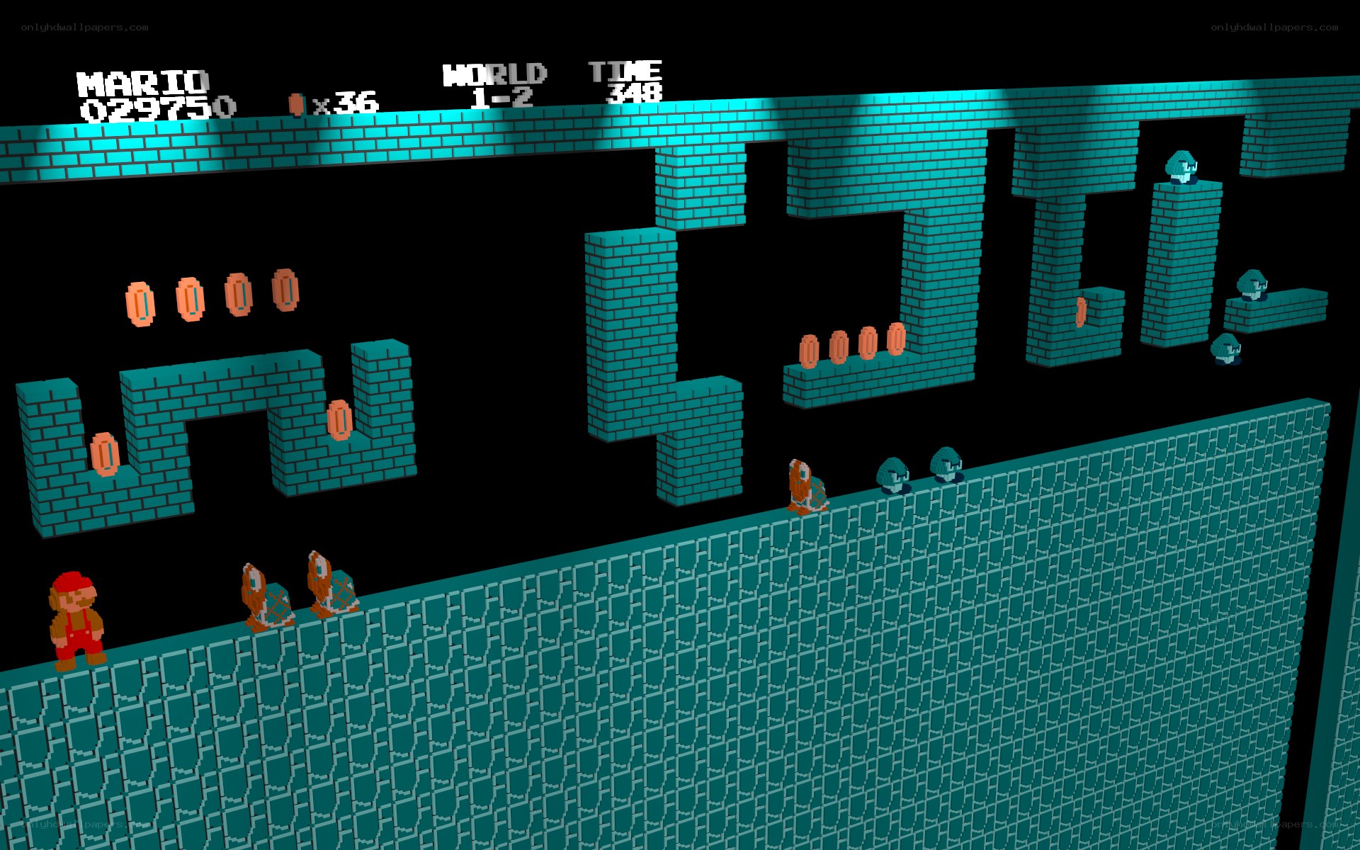 Mario in a brick maze