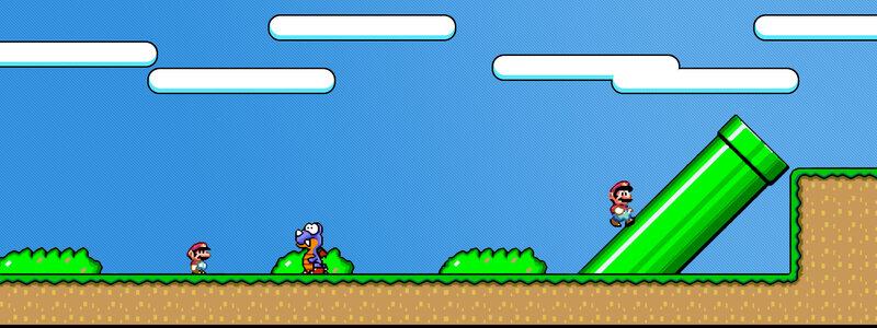 Mario in a classic game scene