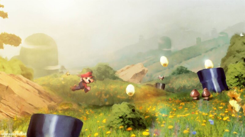Mario in a Field