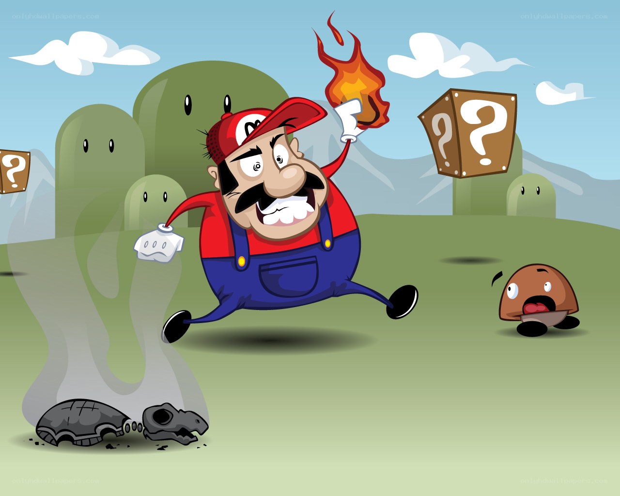 Mario in a fiery chase