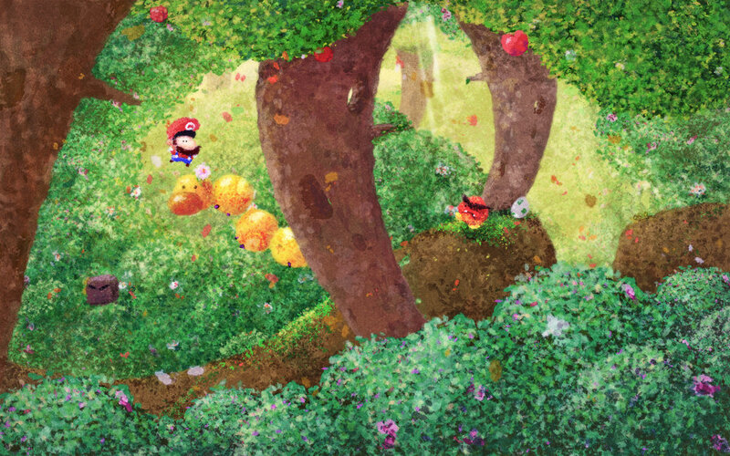 Mario in a forest scene