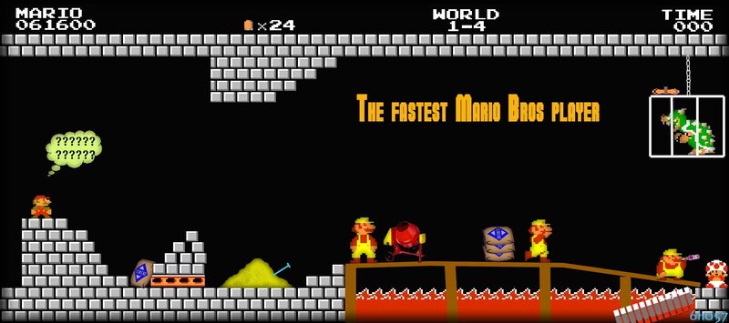 Mario in a Game Level — Black