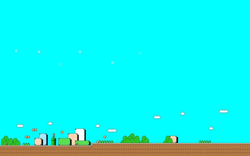 Mario in a Level — Cyan