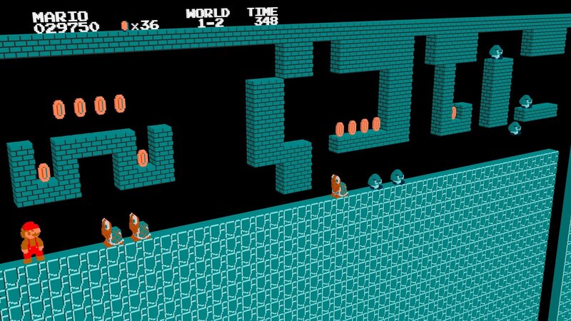 Mario in a Level — Teal, Playful, Pixel Art