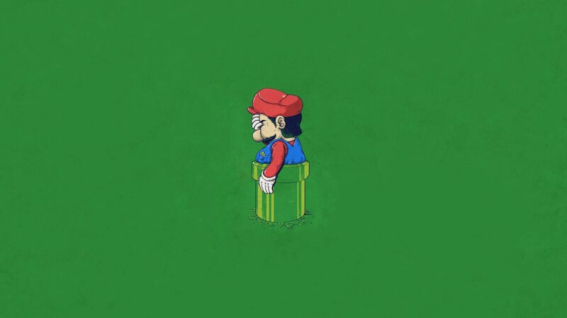 Mario in a pipe