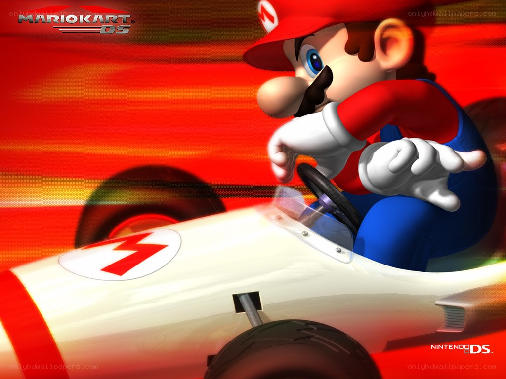 Mario in a race car