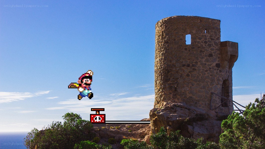 Mario in a real-world scene